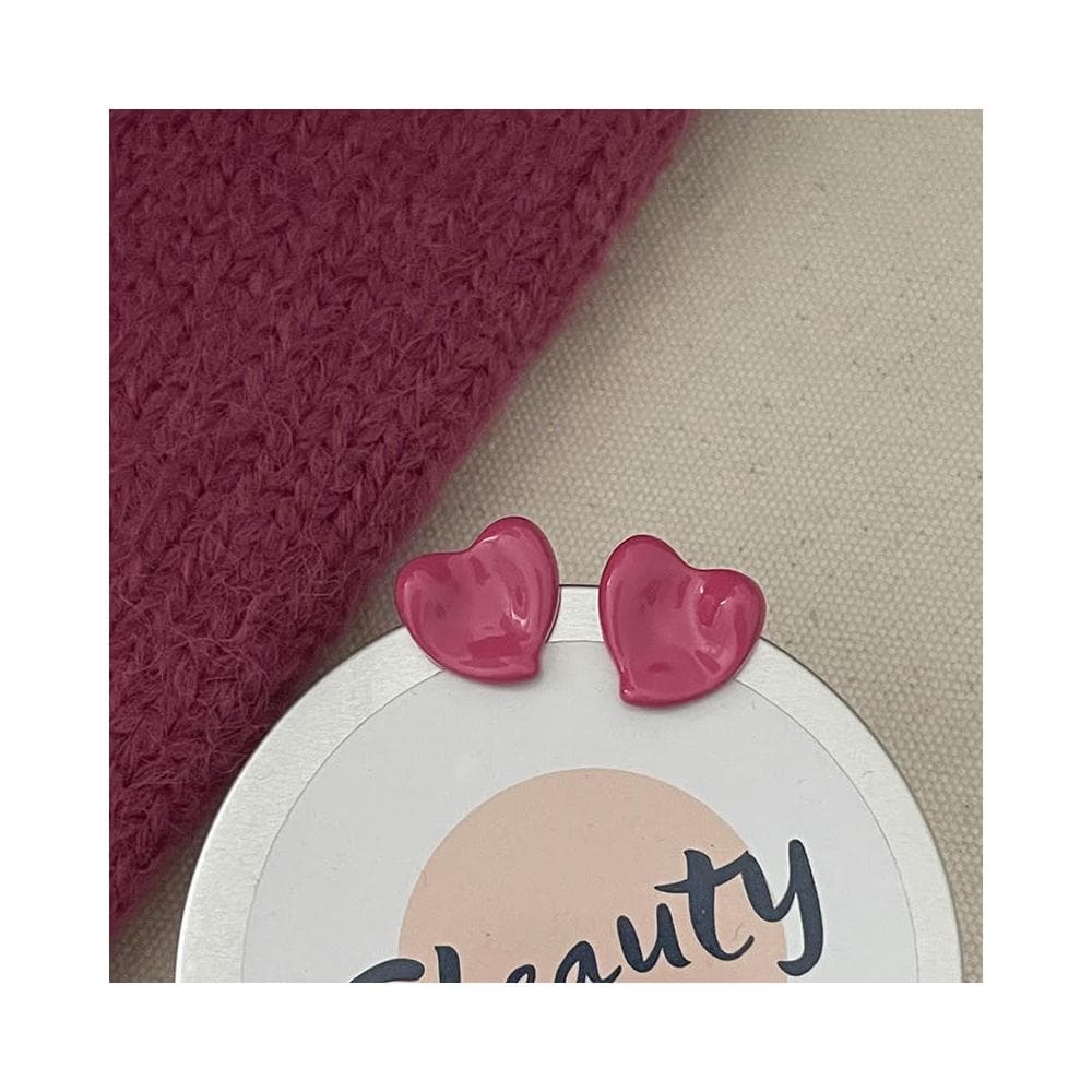 🎗飾間首飾鋪  法式復古玫瑰粉滴油愛心夾無耳洞女輕奢高級感耳環氣質網紅耳飾