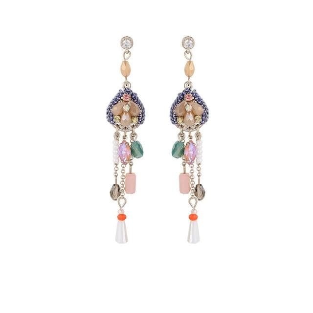 🎗飾間首飾鋪 醉夢流蘇耳環女高級設計感民族風氣質銀針耳環獨特小眾耳飾