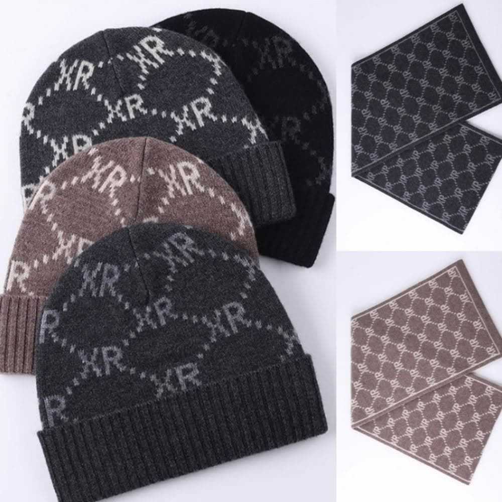 【米蘭精品】現貨+預購 頂級100%羊毛圍巾圍脖秋冬季加絨厚磅保暖針織圍巾休閒-針織冷帽套裝男女配件74mi6