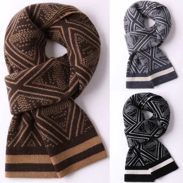 【米蘭精品】現貨+預購 頂級100%羊毛圍巾圍脖秋冬季加絨厚磅保暖針織圍巾休閒-針織情侶格子男女配件74mi14