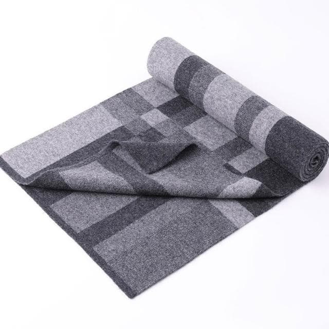 【米蘭精品】現貨+預購 頂級100%羊毛圍巾圍脖秋冬季加絨厚磅保暖針織圍巾休閒-格子秋冬簡約男女配件74mi18