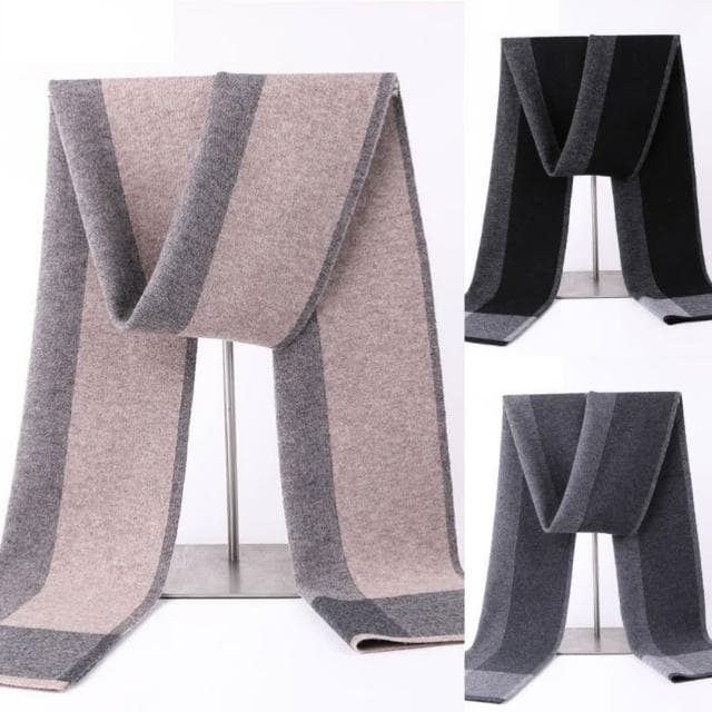 【米蘭精品】現貨+預購 頂級100%羊毛圍巾圍脖秋冬季加絨厚磅保暖針織圍巾休閒-百搭針織加厚男女配件74mi20