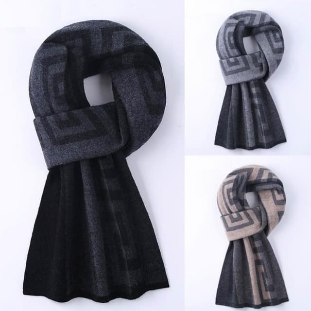 【米蘭精品】現貨+預購 頂級100%羊毛圍巾圍脖秋冬季加絨厚磅保暖針織圍巾休閒-國潮撞色男女配件74mi27