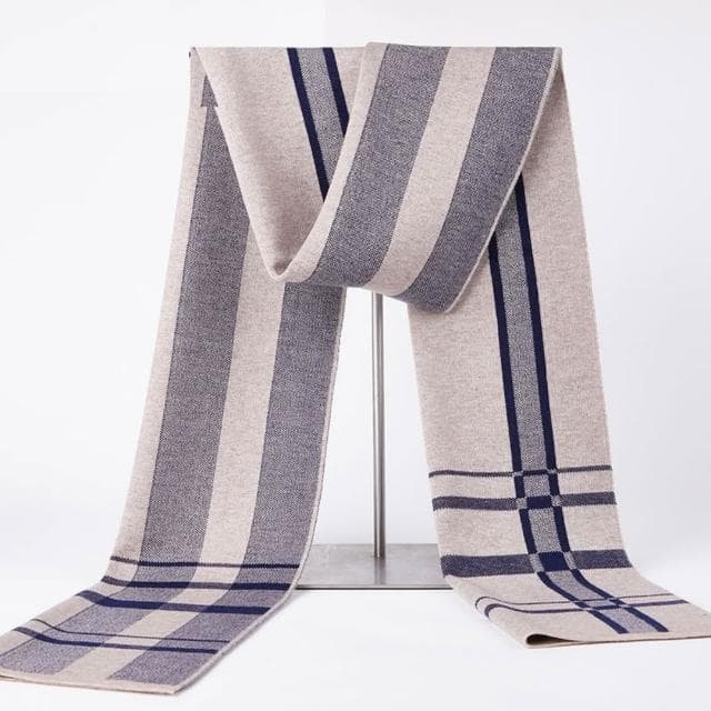 【米蘭精品】現貨+預購 頂級羊毛圍巾羊絨圍脖秋冬季加絨厚磅保暖針織圍巾休閒-經典格紋男冬男女配件74mi63