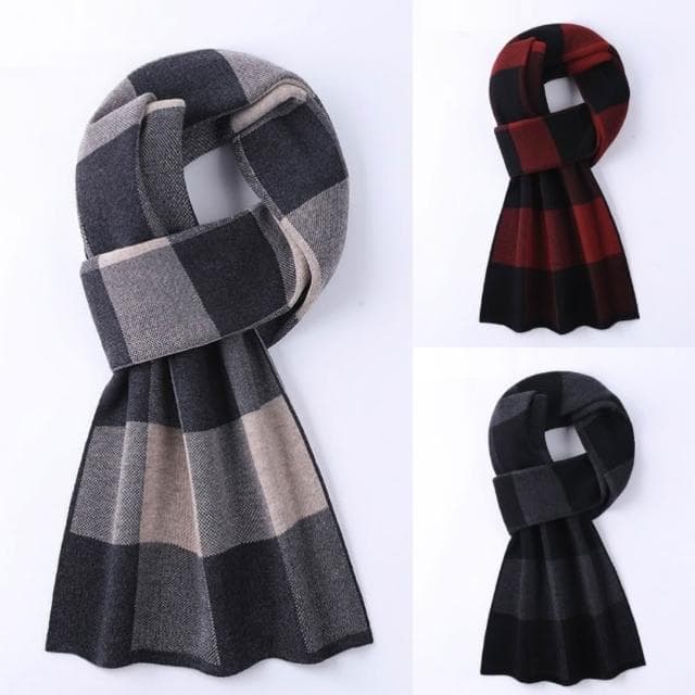 【米蘭精品】現貨+預購 頂級羊毛圍巾羊絨圍脖秋冬季加絨厚磅保暖針織圍巾休閒-格紋圍巾時尚男女配件74mi68