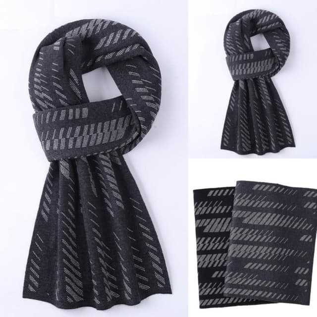 【米蘭精品】現貨+預購 頂級羊毛圍巾羊絨圍脖秋冬季加絨厚磅保暖針織圍巾休閒-羊毛格條時尚男女配件74mi75