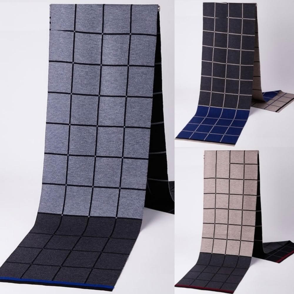 【米蘭精品】現貨+預購 頂級羊毛圍巾羊絨圍脖秋冬季加絨厚磅保暖針織圍巾休閒-格紋圍巾時尚男女配件74mi80