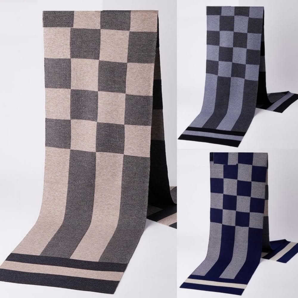 【米蘭精品】現貨+預購 頂級羊毛圍巾羊絨圍脖秋冬季加絨厚磅保暖針織圍巾休閒-格紋圍巾時尚男女配件74mi81