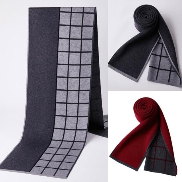 【米蘭精品】現貨+預購 頂級羊毛圍巾羊絨圍脖秋冬季加絨厚磅保暖針織圍巾休閒-格紋圍巾時尚男女配件74mi86