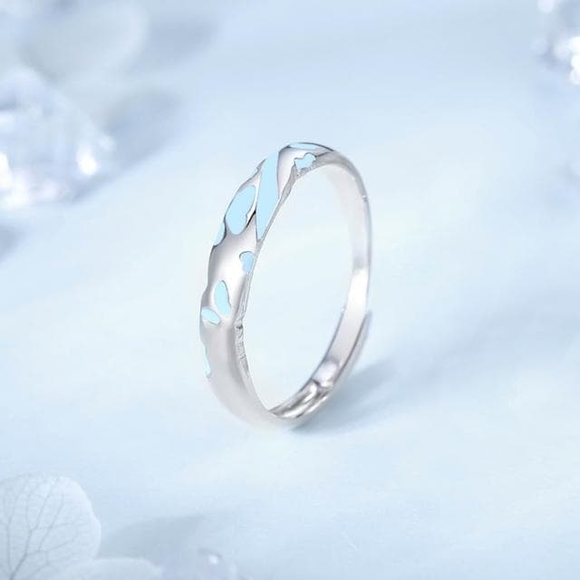 【巴黎精品】現貨+預購 頂級925純銀戒指婚戒女鑽戒開口戒情侶對戒尾戒情人節禮物-夜光蝴蝶男女飾品a1li69