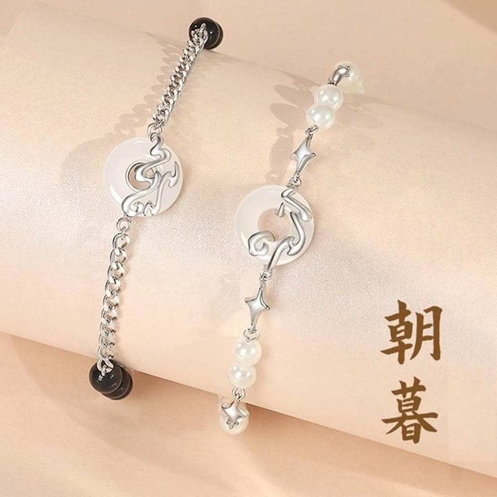 【巴黎精品】現貨+預購 頂級925純銀手鍊情侶手鏈女首飾情人節禮物-新款朝暮情侶手鍊男女飾品a1li62