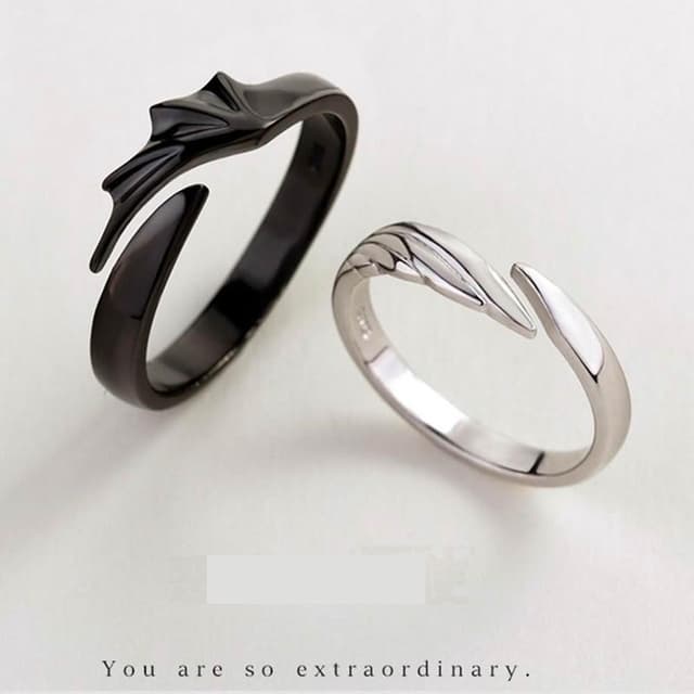 【巴黎精品】現貨+預購 頂級925純銀戒指婚戒女鑽戒開口戒情侶對戒尾戒情人節禮物-天使惡魔男女飾品a1li52