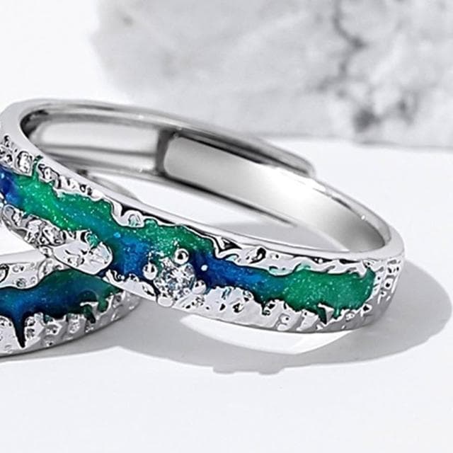 【巴黎精品】現貨+預購 頂級925純銀戒指婚戒女鑽戒開口戒情侶對戒尾戒情人節禮物-漸變極光男女飾品a1li40