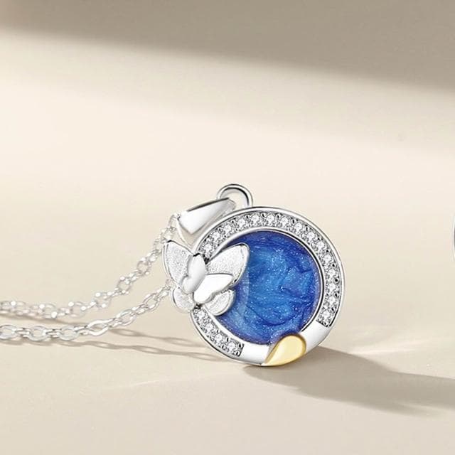 【巴黎精品】現貨+預購 頂級925純銀項鍊女項鍊項鏈鎖骨鍊情人節禮物情侶對鍊-雲夢蝶鯨男女飾品a1li41