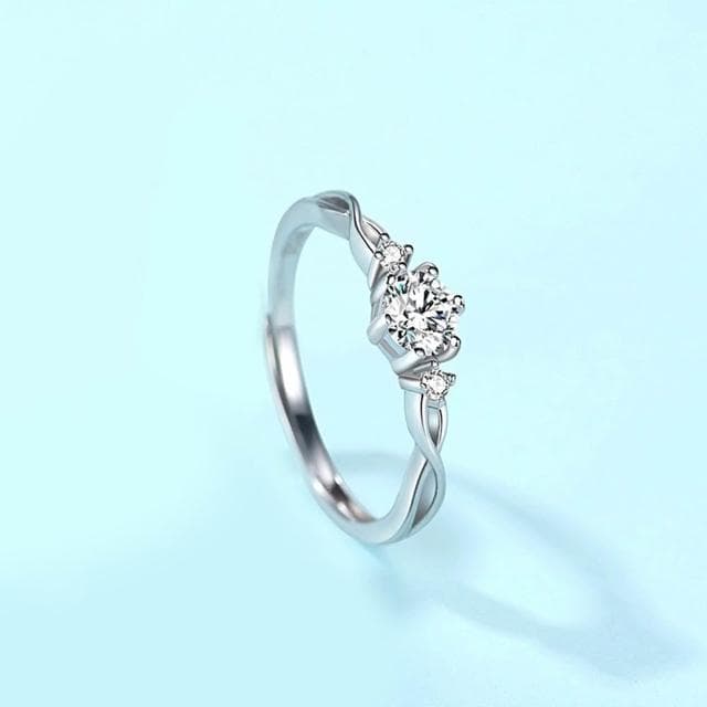 【巴黎精品】現貨+預購 頂級925純銀戒指婚戒女鑽戒開口戒情侶對戒尾戒情人節禮物-0.5克拉男女飾品a1li29