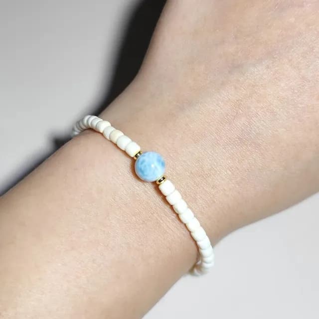 【Paiya 派亞】簡約不撞款！3.5mm猛瑪+8mm海紋石雙材質項鍊手鍊彈力繩 二選一