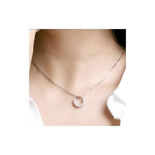 S925銀項鏈【小寶購物】飾品 鋯石 鑽石 跳動項鏈 銀 女朋友 禮物 情人節 生日求婚告白七夕母親節 0901008