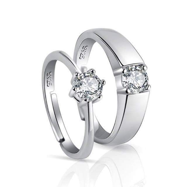 鋯石戒指/對戒【小寶購物】情侶戒 調整 戒圍 一克拉 鑽石 莫桑石 鑽石戒指 求婚禮物 情人節母親節 戒子0905004