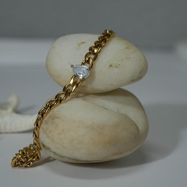 【Poesie】RADIANT｜水滴形｜鑲嵌｜單鑽｜古巴｜手鍊