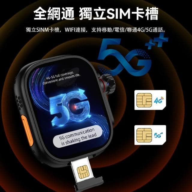 可插SIM卡 智慧手錶📶可視頻通話 支援LINE通話FB訊息📱 拍照防水運動款 男女適用 智能手錶 智慧手環