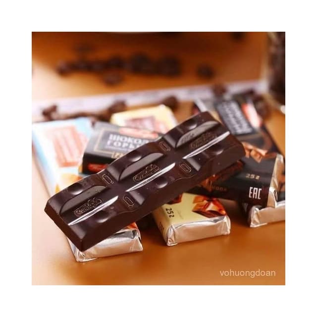 心心相印 【2萬人收藏】俄羅斯原裝進口勝利牌72%可可脂黑巧克力牛奶奶油獨立條禮盒裝