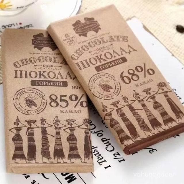 心心相印 俄羅斯進口黑巧克力組閤牛皮紙盒裝72%90%純可可脂健身特苦零食