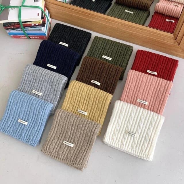 圍巾女麻花含羊毛圍巾女冬針織八字純色百搭新款高級感韓版學院風保暖披肩圍巾質感圍巾冷氣披肩空調百搭保暖圍脖防風圍脖韓版圍巾