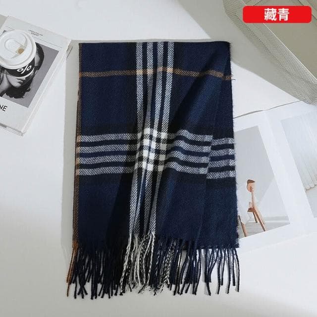 圍巾女拼色英倫格子圍巾秋冬保暖圍脖披肩兩用新款仿羊絨流蘇圍巾保暖披肩圍巾質感圍巾冷氣披肩空調百搭保暖圍脖防風圍脖韓版圍巾