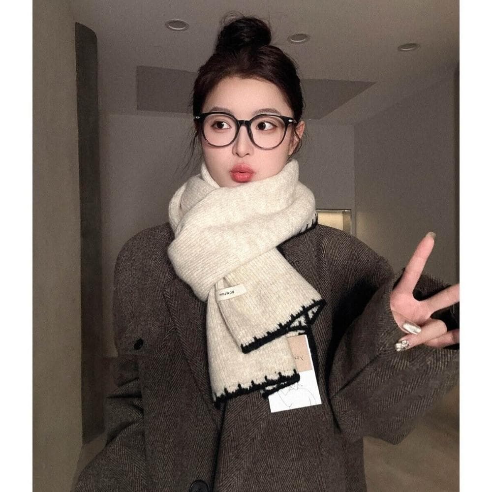 圍巾女高級感韓版百搭圍巾女秋冬季軟糯針織仿羊絨護頸圍脖新款保暖披肩圍巾質感圍巾冷氣披肩空調百搭保暖圍脖防風圍脖韓版圍巾