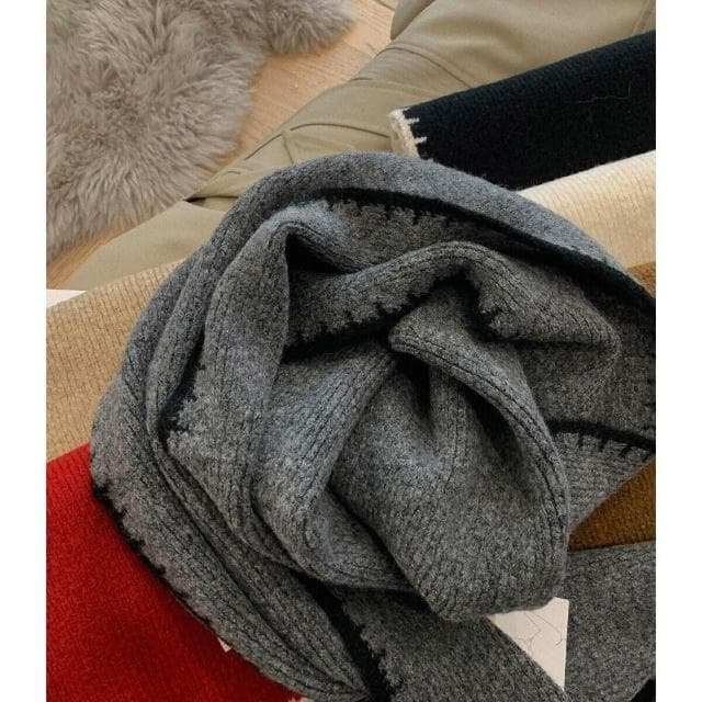 圍巾女高級感韓版百搭圍巾女秋冬季軟糯針織仿羊絨護頸圍脖新款保暖披肩圍巾質感圍巾冷氣披肩空調百搭保暖圍脖防風圍脖韓版圍巾