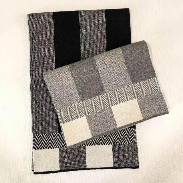 圍巾男新款男圍巾秋冬季護頸羊絨商務提花格子圍脖男士圍巾戶外防寒圍脖男士時尚保暖質感親膚圍巾圍脖防風圍脖披肩男士針織圍巾