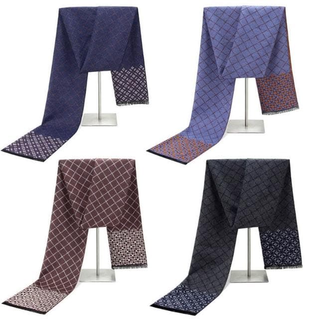 圍巾男新款男士圍巾仿羊絨保暖圍巾男商務格子圍脖戶外防寒圍脖男士時尚保暖質感親膚圍巾圍脖防風圍脖披肩男士針織圍巾