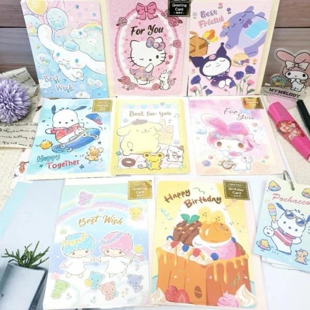 【SANRIO 三麗鷗】三麗鷗 萬用卡 kitty 卡片 酷洛米 布丁狗 美樂蒂 大耳狗 帕恰狗 蛋黃哥 生日卡 感謝卡 心意卡 禮物