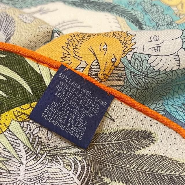 比比優精選 雙面雙色 動物狂歡 真絲 羊毛絲巾 披肩百搭圍巾