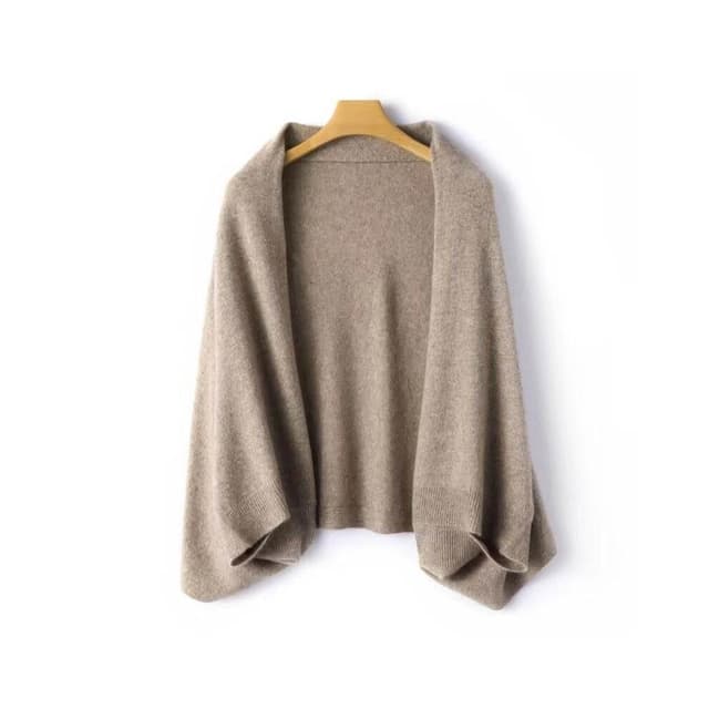 比比優精選 純羊毛披肩 柔軟圍巾 小坎肩 外搭針織 護肩寬松大碼顯瘦