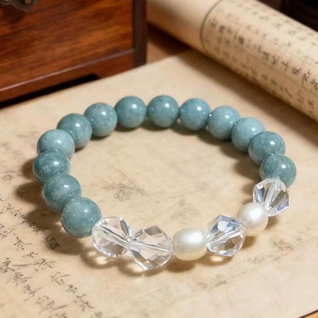 【Paiya 派亞】原創設計天然大顆粒9.5mm翡翠A貨和田玉/白水晶手串手鍊 二選一