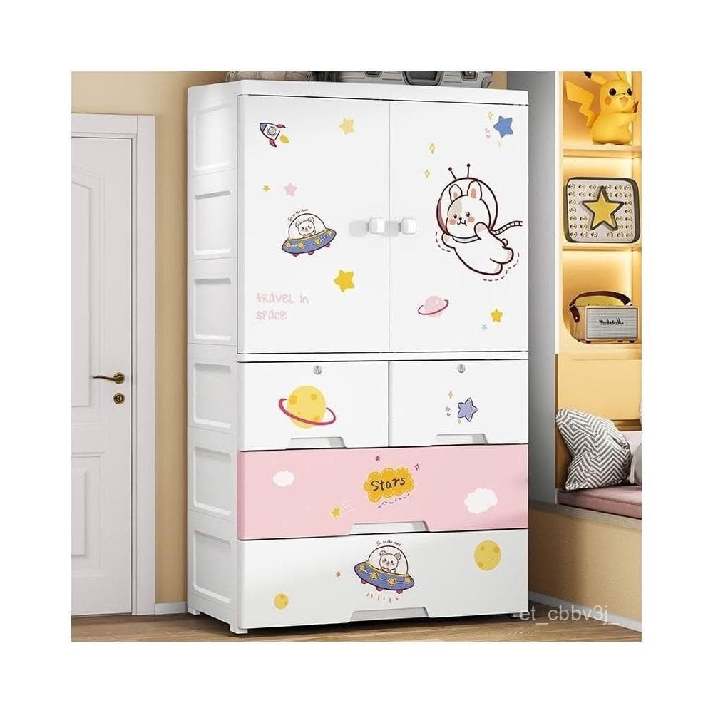特大簡易衣櫃嬰兒衣櫥衣物整理櫃加厚抽屜式收納櫃卡通儲物櫃 衣櫃 衣櫥 收納櫃 儲物櫃 置物櫃
