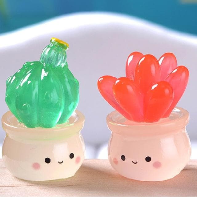 【Ray Ray 士林瑞瑞】魚缸裝飾 仿真夜光多肉 夜光仙人掌 夜光盆栽 夜光多肉植物擺件 桌上可愛擺設 仙人掌盆栽 仙人掌 多肉