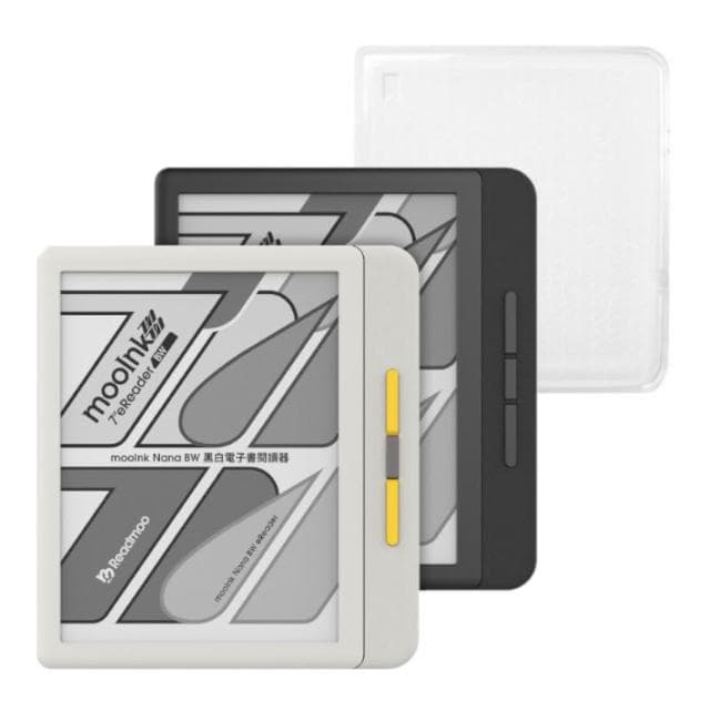 Readmoo讀墨 7吋 mooInk Nana BW 黑白電子書閱讀器+透明保護殼-暗夜黑/迷月白