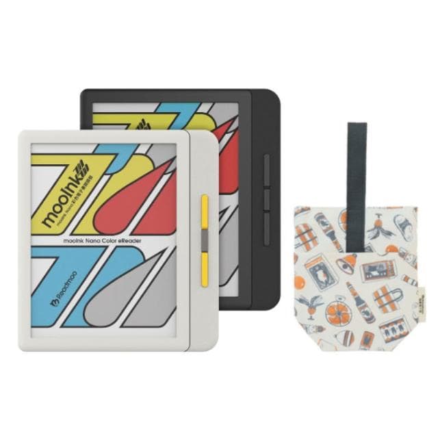 Readmoo讀墨 7吋 mooInk Nana 彩色電子書閱讀器+犢犢小提袋-暗夜黑/迷月白