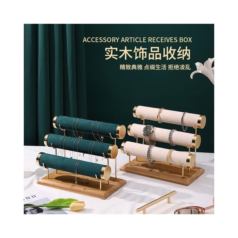 比比優 創意手串展示架階梯多層項鏈手鏈手表收納架高級感絨面輕奢首飾架