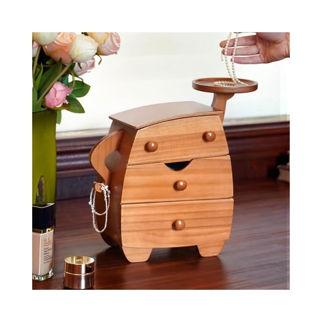 梵花 胖墩墩飾品盒實木質收納盒高級精緻飾品黃金新婚喬遷新居禮物