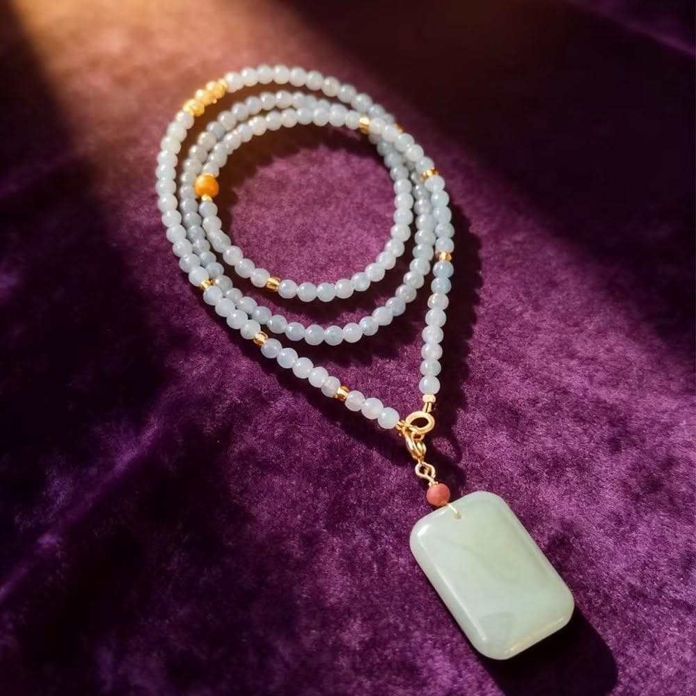 【Paiya 派亞】【平安高定和田玉】煙紫招貴人 青玉佑平安｜可拆無事牌4MM項鍊 寓意財富自由