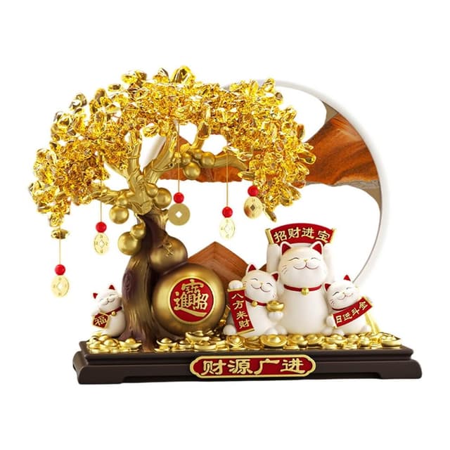 【Felsted 菲仕德】搖錢樹 招財貓擺件（發財樹 流沙畫 招財樹 開店送禮 開業禮品 擺件桌面 創意擺件 喬遷裝飾品）