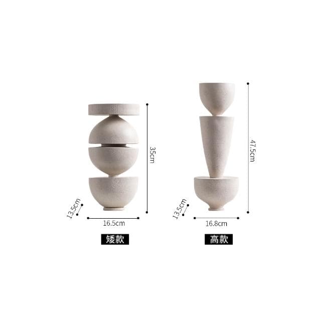 簡約現代柱形擺件樹脂抽象裝飾桌面客廳別墅樣板間喬遷禮物