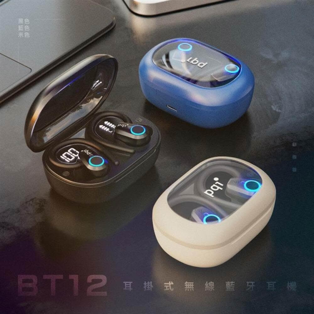 【PQI 勁永】BT12 耳掛式真無線耳機(黑)