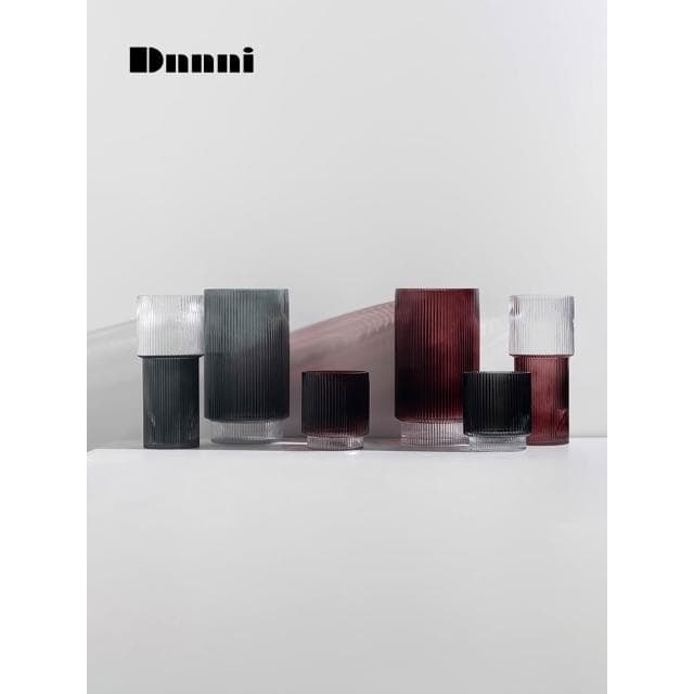 寬口玻璃花瓶擺件家居客廳樣板房店鋪喬遷禮物簡約軟裝飾品