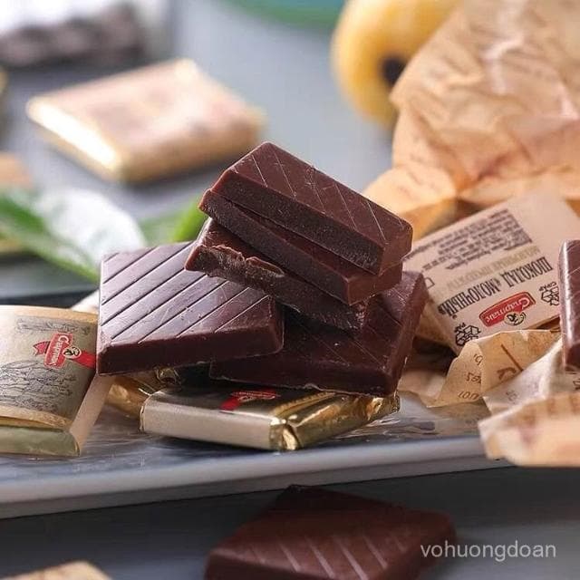 心心相印 【純可可脂】俄羅斯斯巴達克迷你72%90黑巧克力休閒進口網紅食品