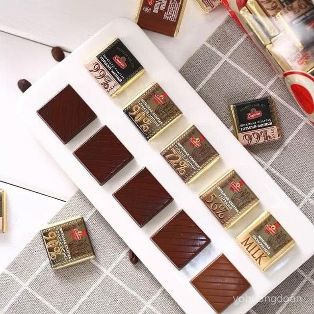 心心相印 【不含代可可脂】俄羅斯進口每日黑巧斯巴達克迷你99 %黑巧克力