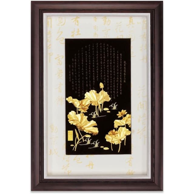 【鹿港窯】金箔畫蓮花心經推薦｜退休佛教禮物首選